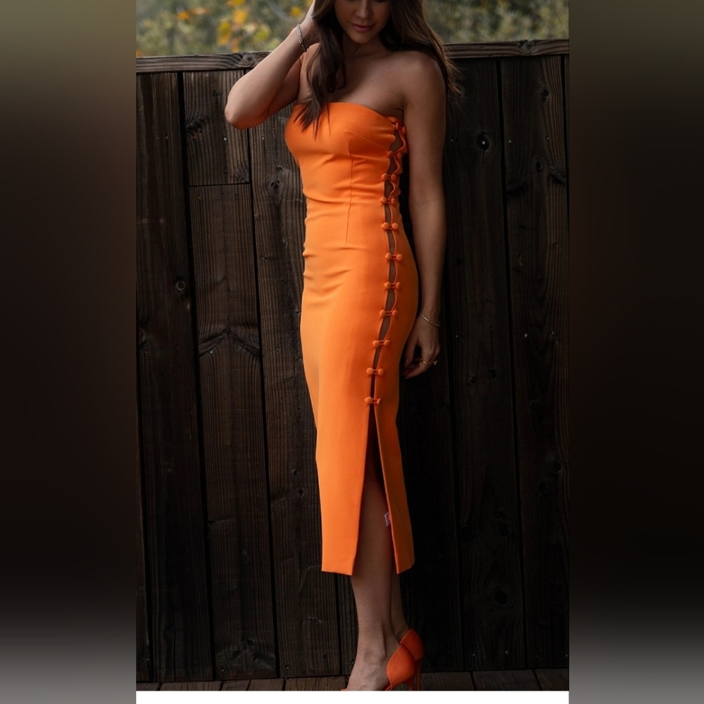 Gianni Bini Orange Midi Dress
